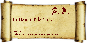 Prikopa Mózes névjegykártya